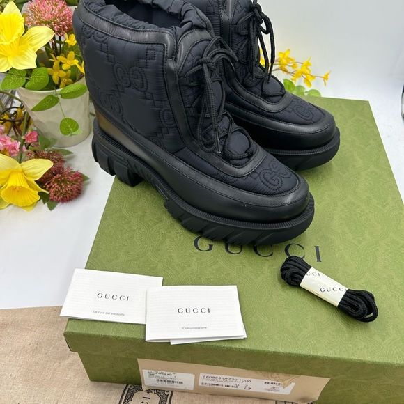 Gucci Black Quilted Rain & Snow Boots main image 2